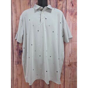 Nike Mens Dri-Fit Polo Shirt XL Light Gray With Black Geometric Pattern